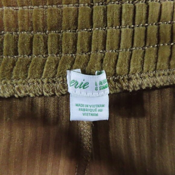Aerie Flare Pants Large Regular Groove-On Velour High Waist Ribbed Gold NEW - Picture 9 of 11